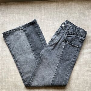 Old Navy Black Gray Baggy Wide Leg Patch Panel Jeans Pants14